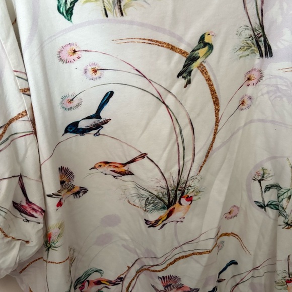 Maeve by Anthropologie | XL Floral Bird Print Bubble Crop - Picture 7 of 10
